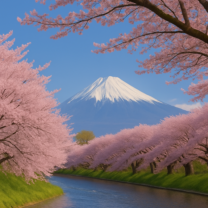 Fiori di ciliegio in piena fioritura, meraviglia naturale giapponese